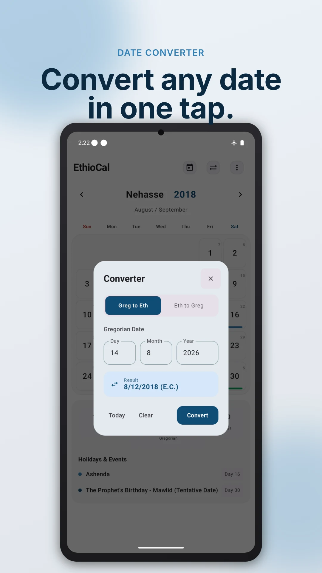 EthioCal - Ethiopian Calendar screenshot